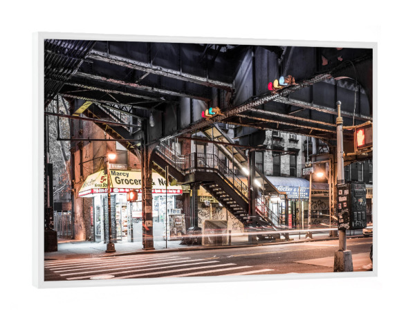 Poster mit weißem Rahmen "STREET CORNER (Brooklyn)" artboxONE - Städte,Architektur,Streetart