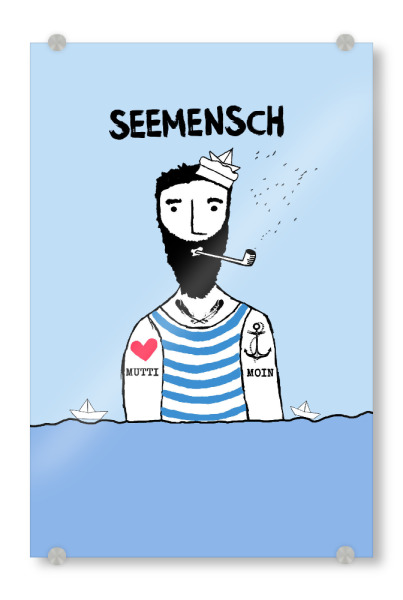 Acrylglasbild "Seemensch" artboxONE - Menschen - Anker,Meer,Seemann,Maritim,Schiff