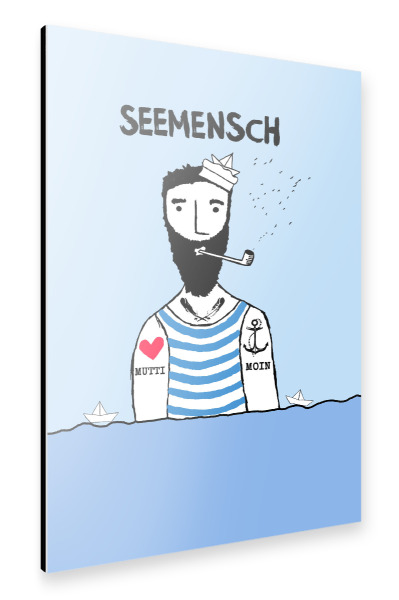 Alu-Dibond "Seemensch" 30x20 cm artboxONE