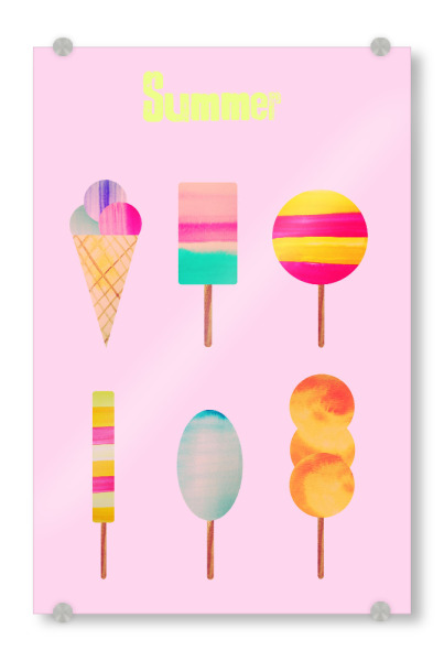 Acrylglasbild "Summer ice" artboxONE - Typografie,Essen & Trinken - Sommer,Sommer,Eis,Eis