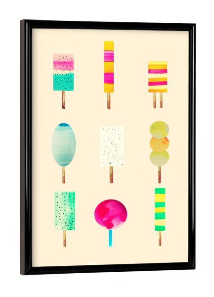 Poster mit schwarzem Rahmen "Eis" artboxONE - Typografie,Essen & Trinken,Reise / Strand und Meer - Eis,Sommer,Ice