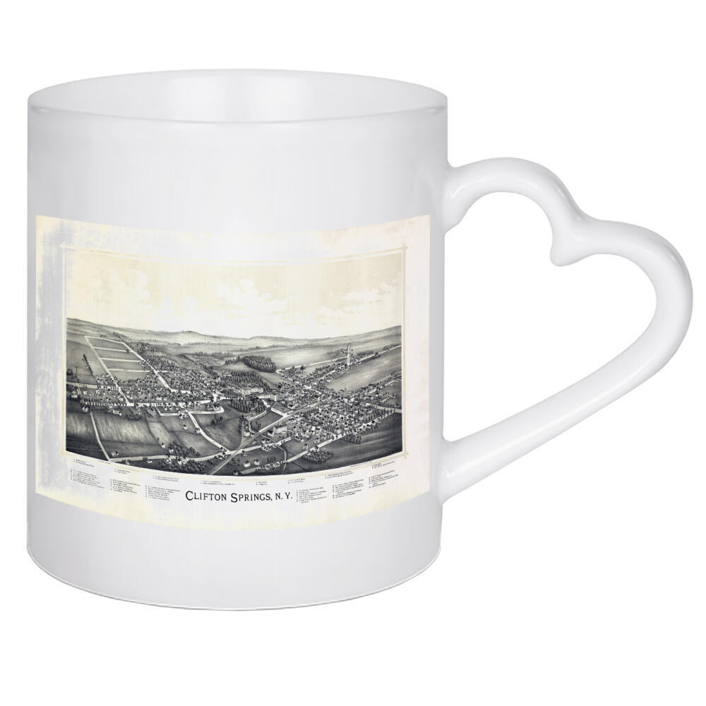 Herztasse "Antike Karte von Clifton Springs" artboxONE - Städte,Kartografie