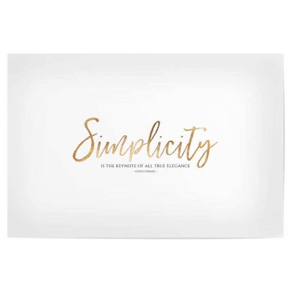 Poster "SIMPLICITY" artboxONE - Typografie,Schwarzweiß,Fashion