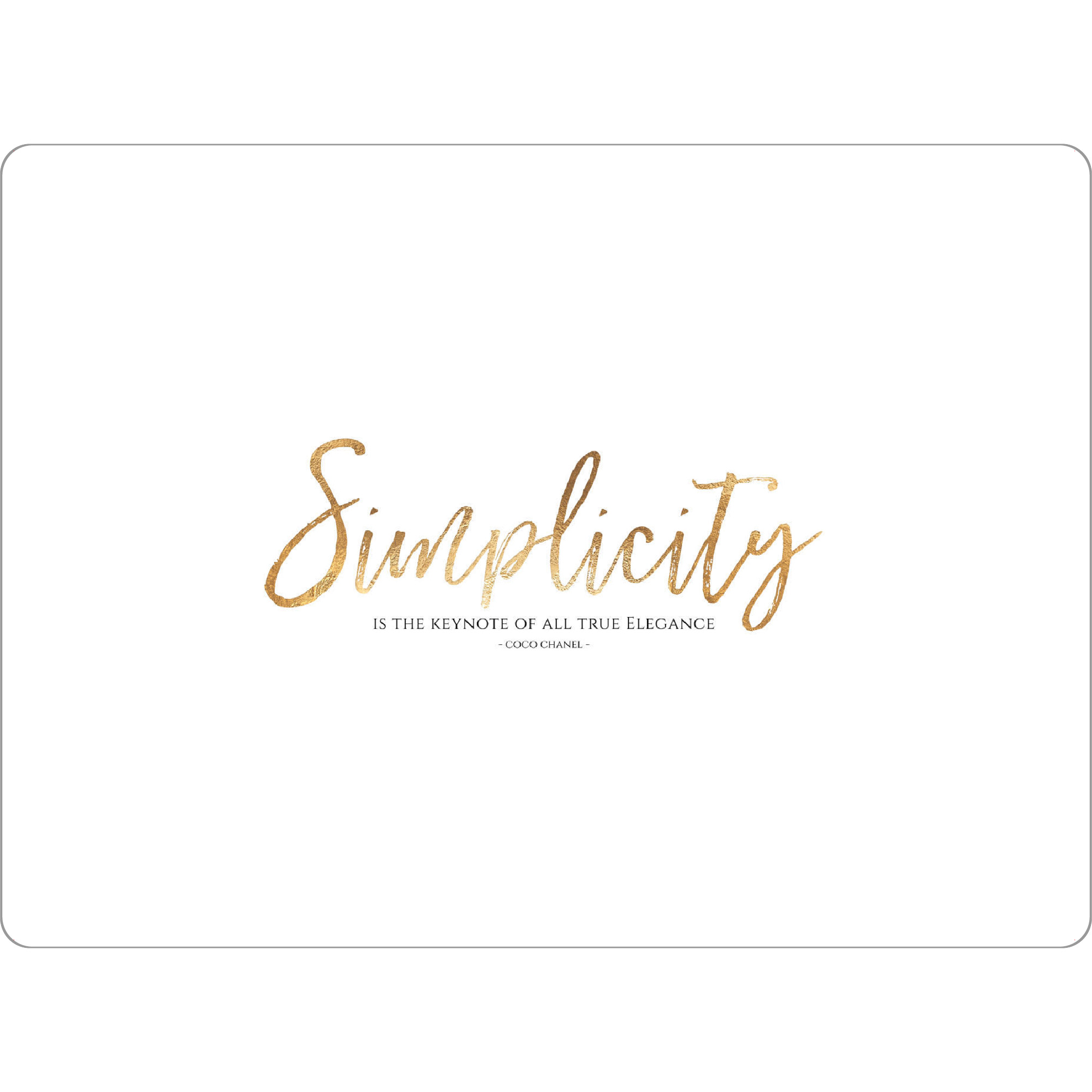 Tischset "SIMPLICITY" artboxONE - Typografie,Schwarzweiß,Fashion
