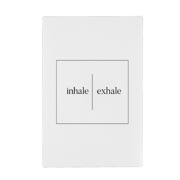 Holzbild "INHALE | EXHALE" artboxONE - Typografie,Schwarzweiß,Geometrie