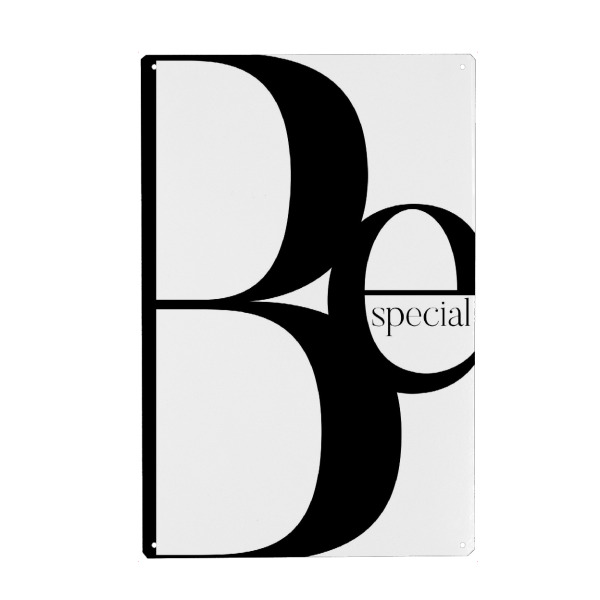 Holzbild "BE SPECIAL" artboxONE - Typografie,Schwarzweiß - Be,Special,Sei,Speziell
