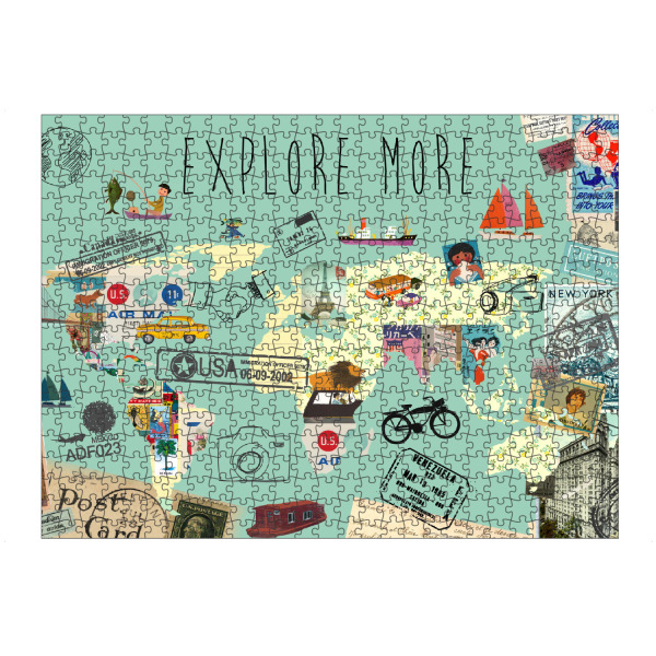 Puzzle Ravensburger "Weltkarte - Explore more" artboxONE - Reise / Länder - Weltkarte,World map,Explore,More,Entdecken - Bild weltkarte