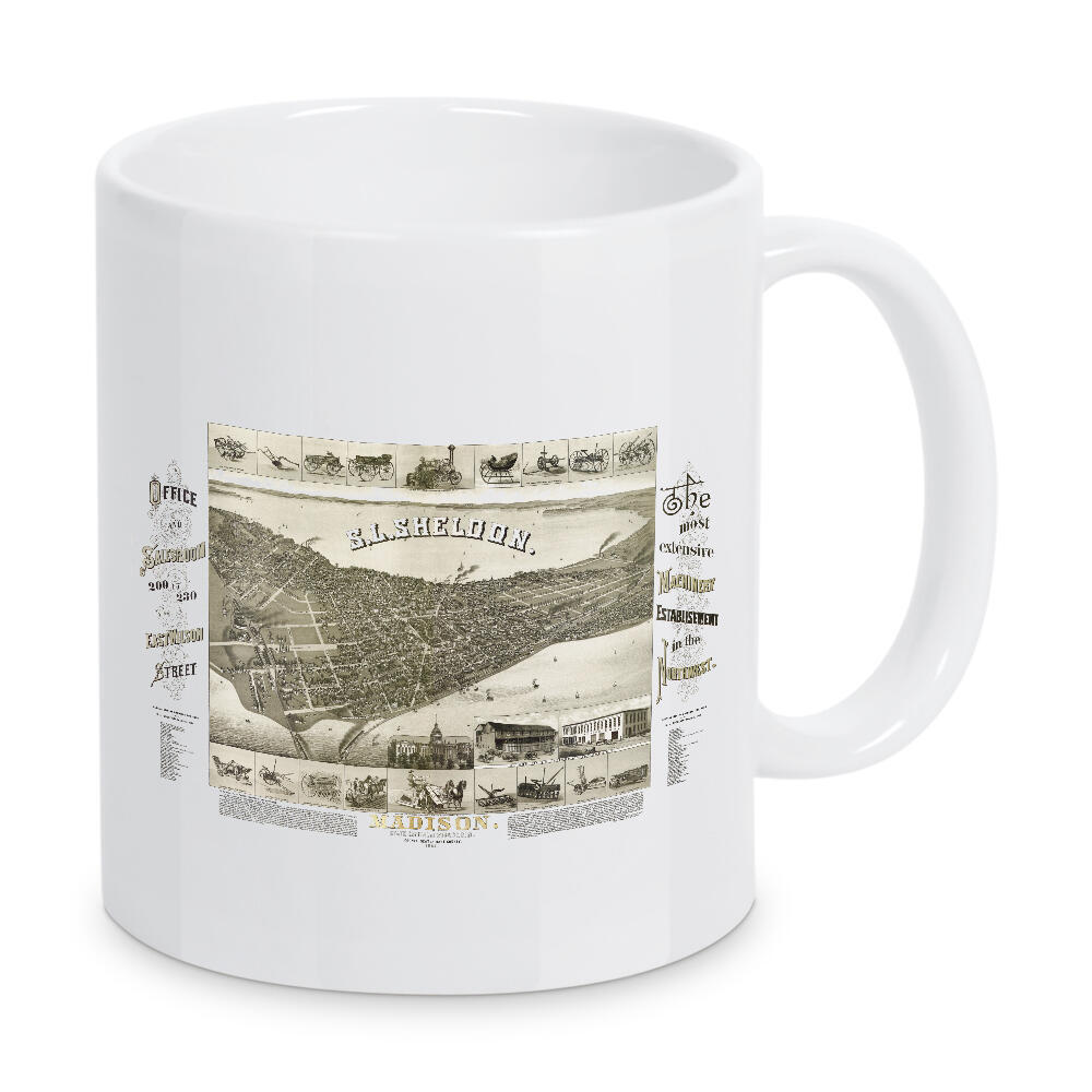 Tasse "Antique Map Madison-Wisconsin" artboxONE - Städte,Kartografie