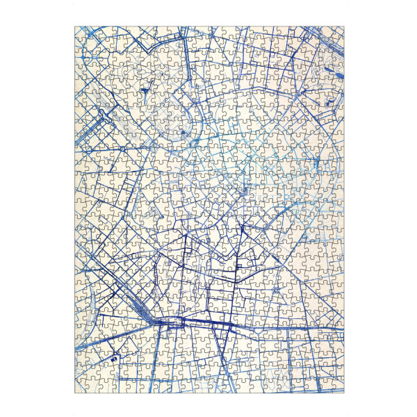 artboxONE Puzzle "Mailand Italien Blue Infusion Map II" artboxONE - Städte,Reise,Kartografie - Städte,Stadtkarte,Wasserfarbe,Rosequartz
