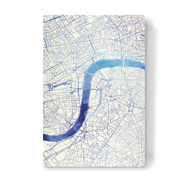 Leinwandbild "London GB Blue Infusion Map II" artboxONE - Städte,Reise,Kartografie - Städte,Stadtkarte,Wasserfarbe,Rosequartz
