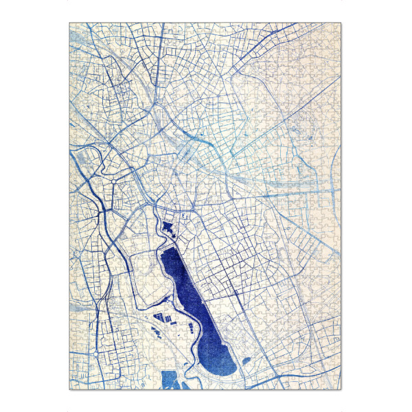 Puzzle Ravensburger "Hannover Deutschland Map" artboxONE - Städte,Reise,Kartografie - Städte,Stadtkarte,Wasserfarbe,Rosequartz - Bild städte
