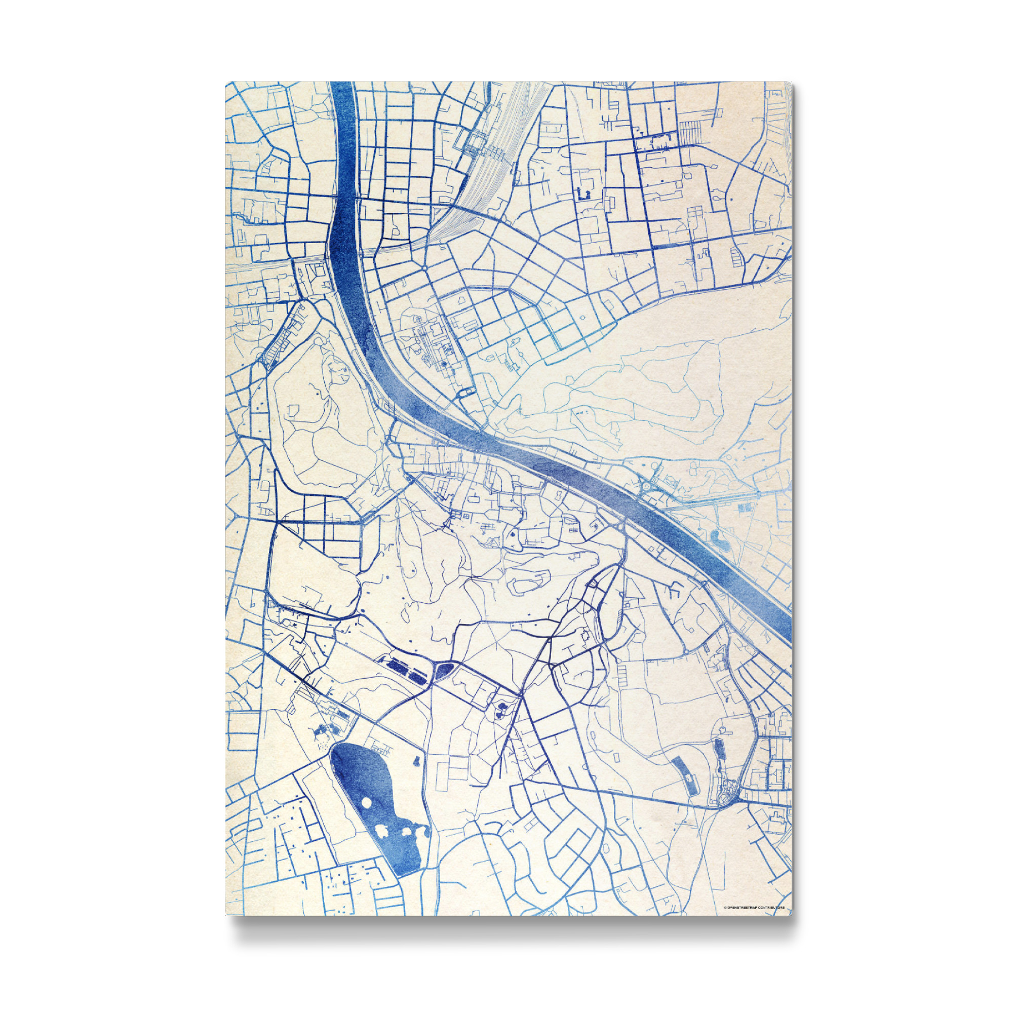 Galerie-Print "Salzburg Österreich Blue Infusion Map I" 75x50 cm artboxONE