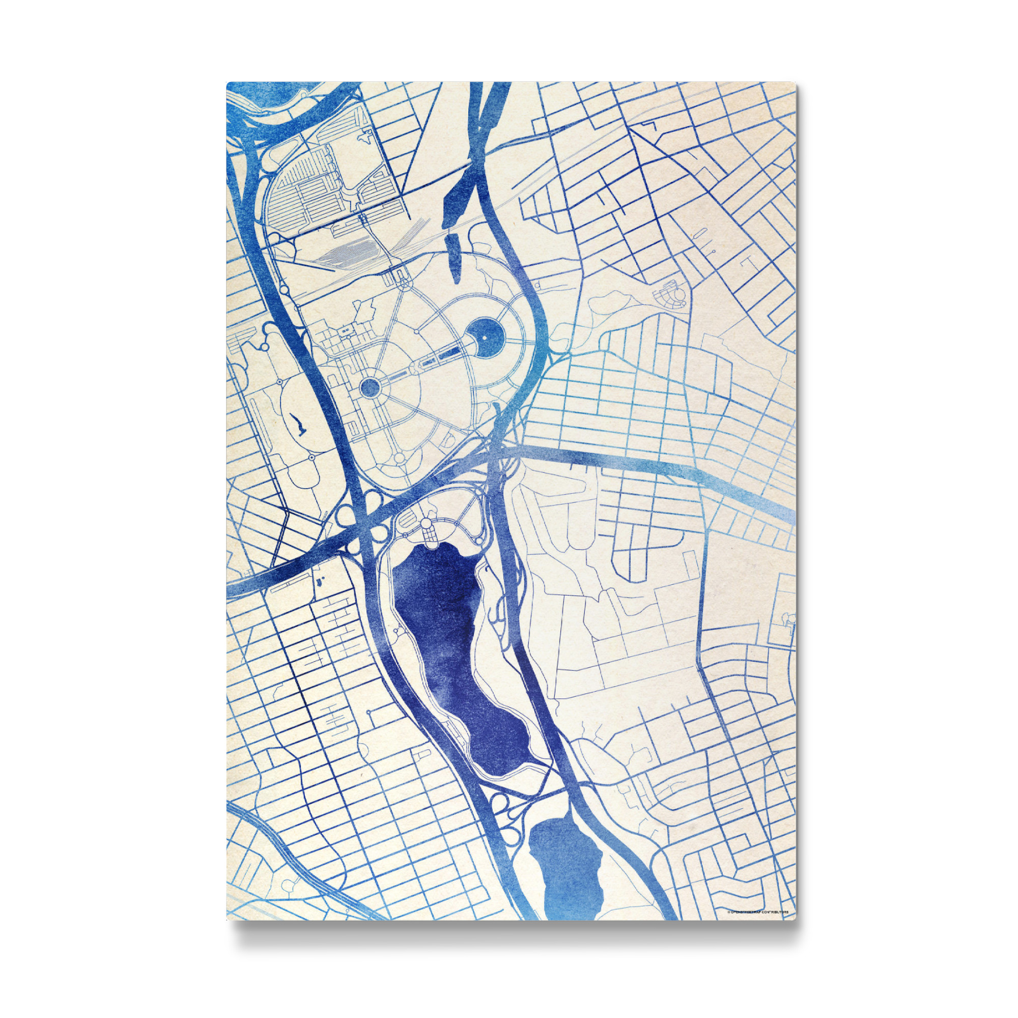 Galerie-Print "Queens USA Blue Infusion Map I" 75x50 cm artboxONE