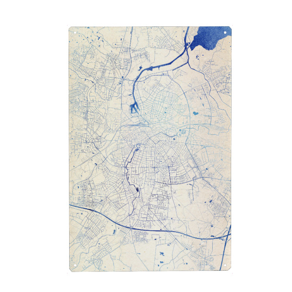 Holzbild "Odense Dänemark Blue Infusion Map I" artboxONE - Städte,Reise,Kartografie - Städte,Stadtkarte,Wasserfarbe,Rosequartz