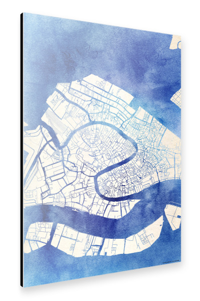 Alu-Dibond "Venedig Italien Blue Infusion Map III" 30x20 cm artboxONE