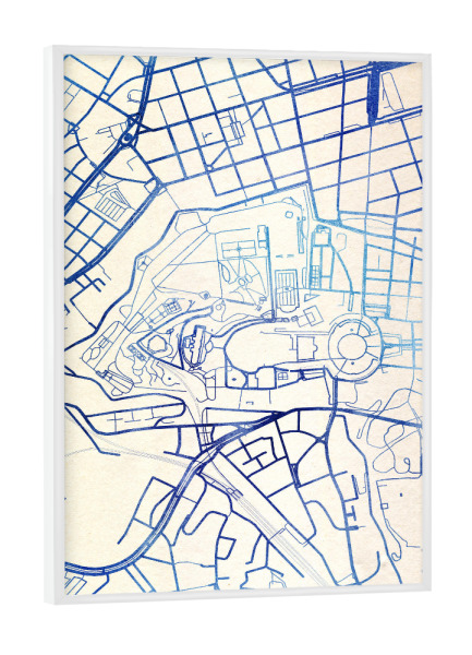 Poster mit weißem Rahmen "Vatikanstadt Blue Infusion Map I" artboxONE - Städte,Reise,Kartografie - Städte,Stadtkarte,Wasserfarbe,Rosequartz