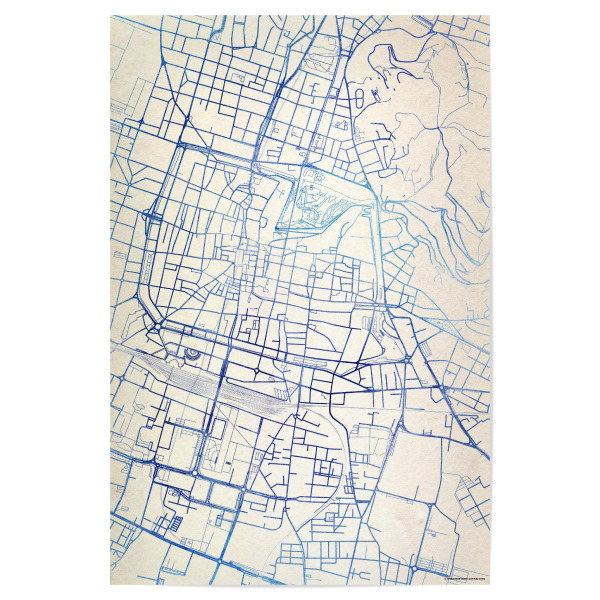 Poster "Brescia Italien Blue Infusion Map II" artboxONE - Städte,Reise,Kartografie - Städte,Stadtkarte,Wasserfarbe,Rosequartz
