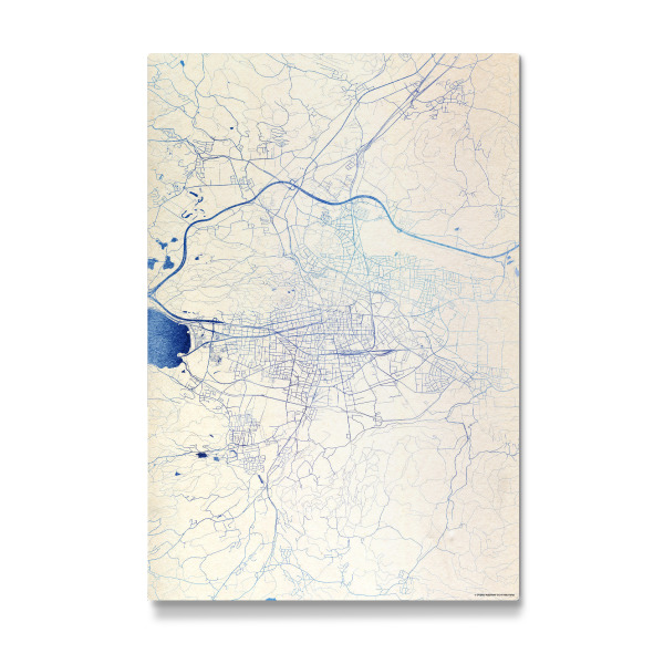 Galerie-Print "Klagenfurt-am-Wörthersee Österreich Blue Infusion Map I" 30x20 cm artboxONE