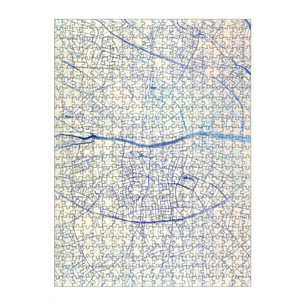 artboxONE Puzzle "Dublin Irland Blue Infusion Map II" artboxONE - Städte,Reise,Kartografie - Städte,Stadtkarte,Wasserfarbe,Rosequartz