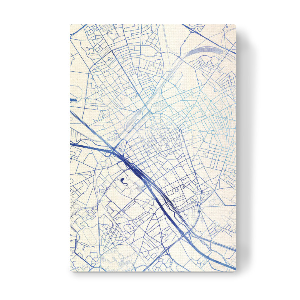 Leinwandbild "Reims Frankreich Blue Infusion Map I" artboxONE - Städte,Reise,Kartografie - Städte,Stadtkarte,Wasserfarbe,Rosequartz