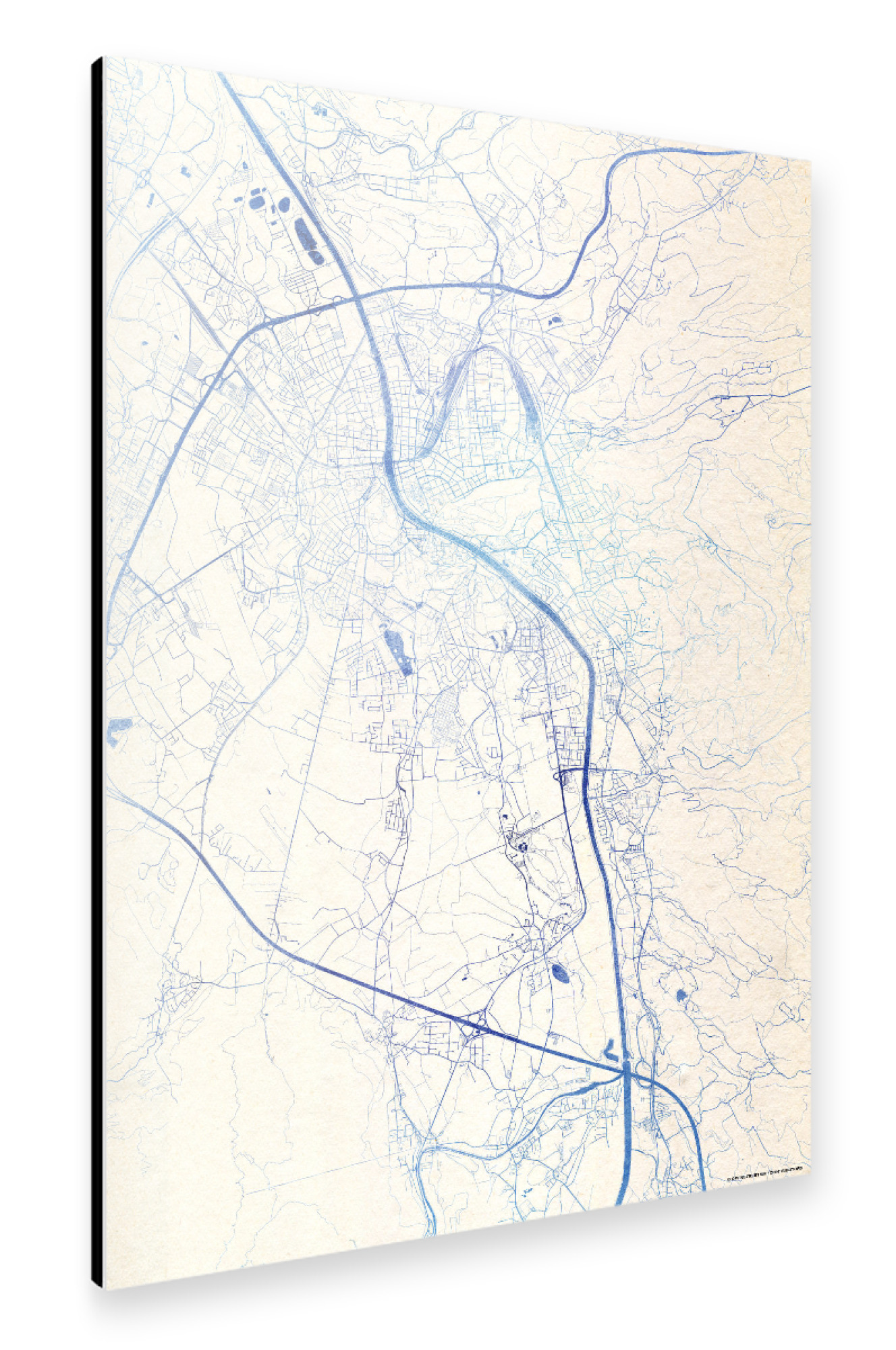 Alu-Dibond "Salzburg Österreich Blue Infusion Map III" 30x20 cm artboxONE