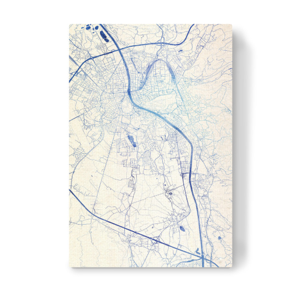 Leinwandbild "Salzburg Österreich Blue Infusion Map III" artboxONE - Städte,Reise,Kartografie - Städte,Stadtkarte,Wasserfarbe,Rosequartz