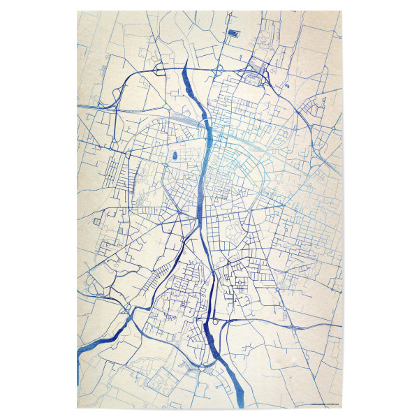 Poster 30x20 cm "Parma Italien Blue Infusion Map II" artboxONE - Städte,Reise,Kartografie - Städte,Stadtkarte,Wasserfarbe,Rosequartz