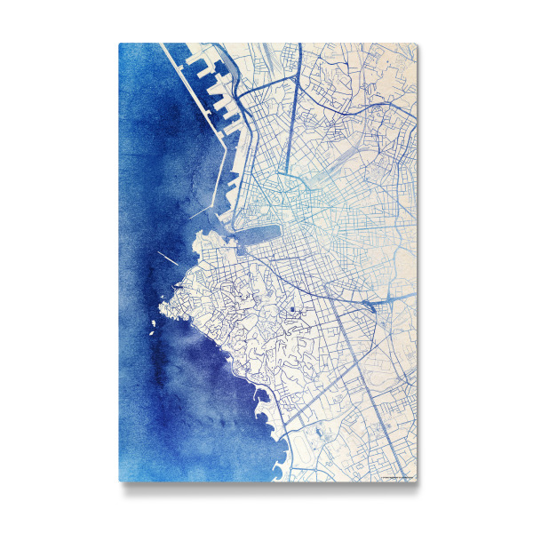 Galerie-Print "Marseille Frankreich Blue Infusion Map II" 30x20 cm artboxONE