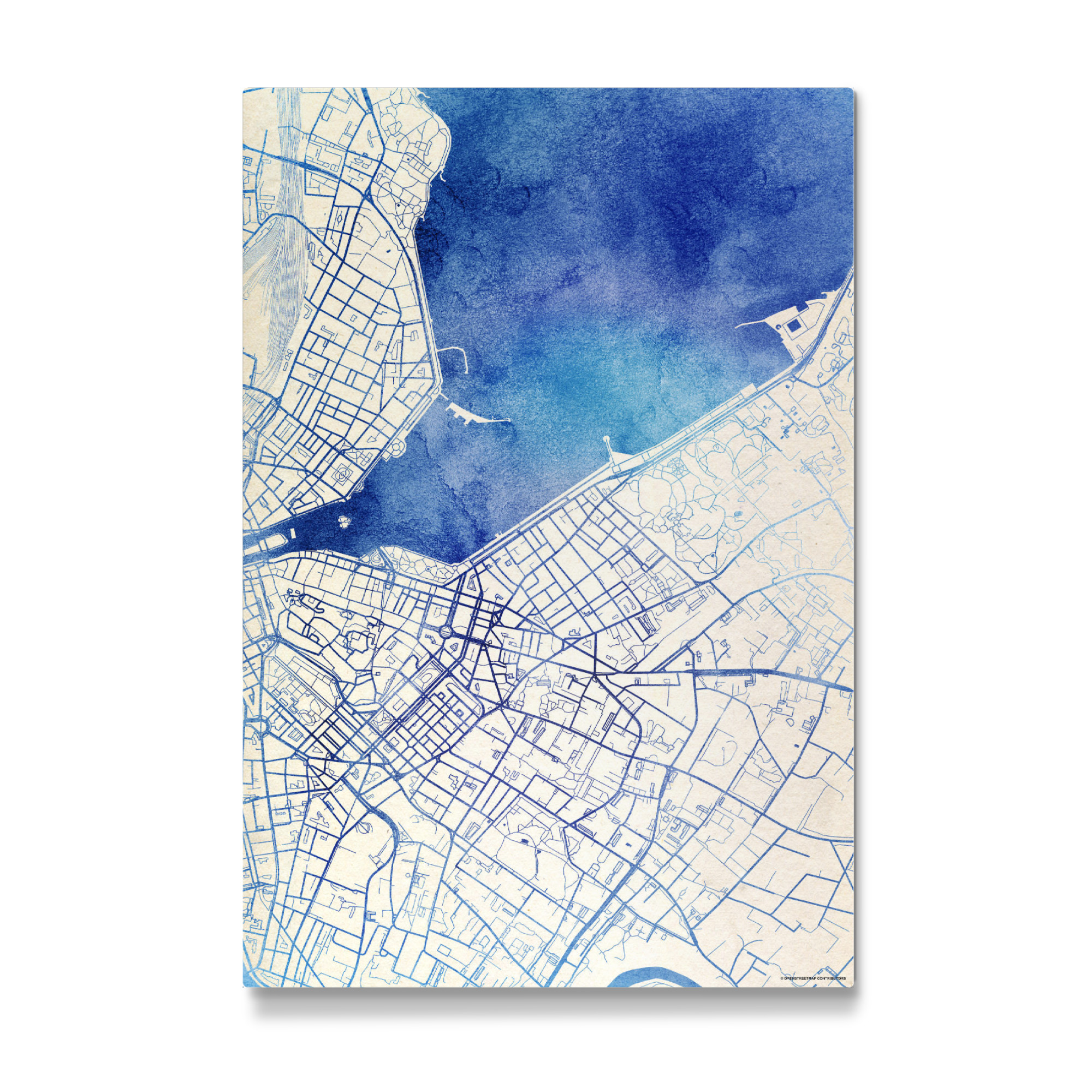 Galerie-Print "Genf Schweiz Blue Infusion Map II" 30x20 cm artboxONE