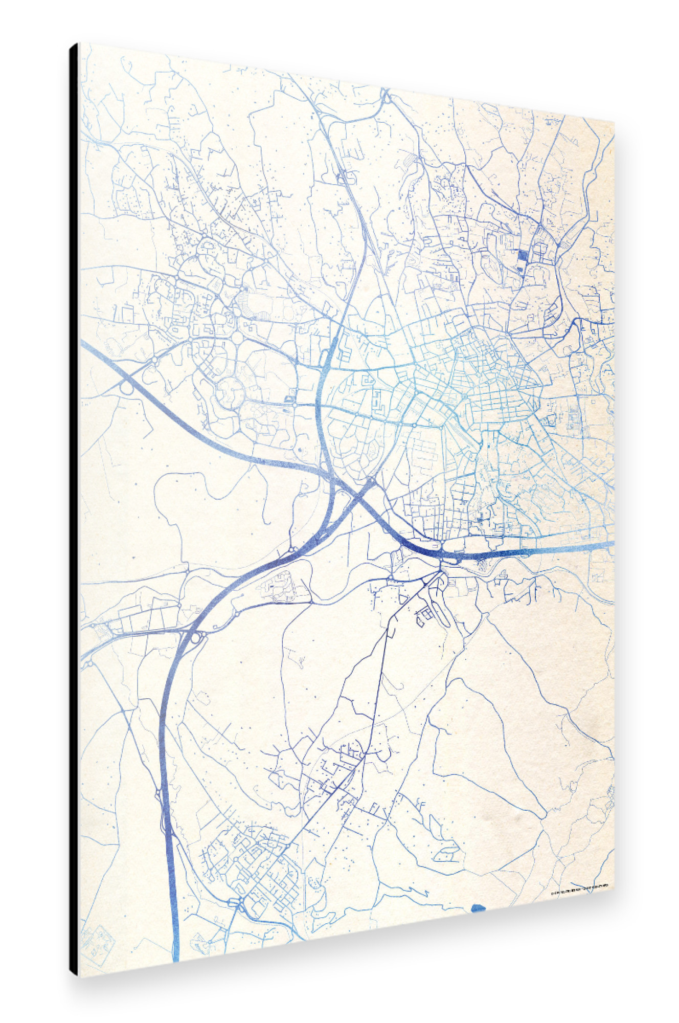 Alu-Dibond "Aix-en-Provence Frankreich Blue Infusion Map I" 75x50 cm artboxONE