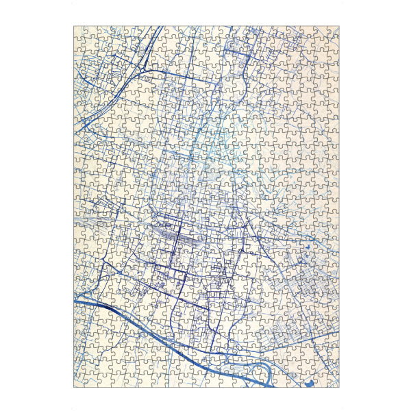 artboxONE Puzzle "Brescia Italien Blue Infusion Map I" artboxONE - Städte,Reise,Kartografie - Städte,Stadtkarte,Wasserfarbe,Rosequartz