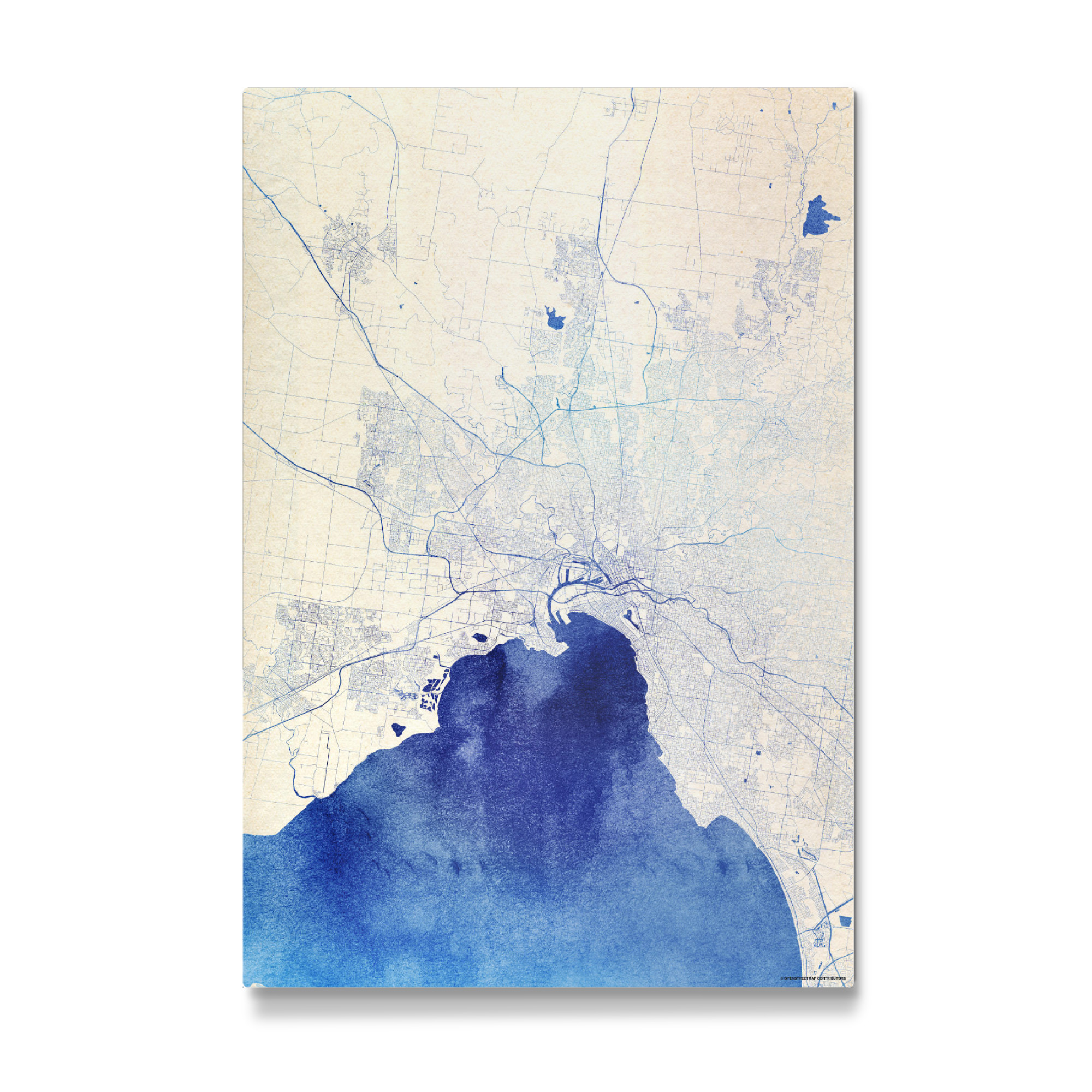 Galerie-Print "Melbourne Australien Blue Infusion Map I" 30x20 cm artboxONE
