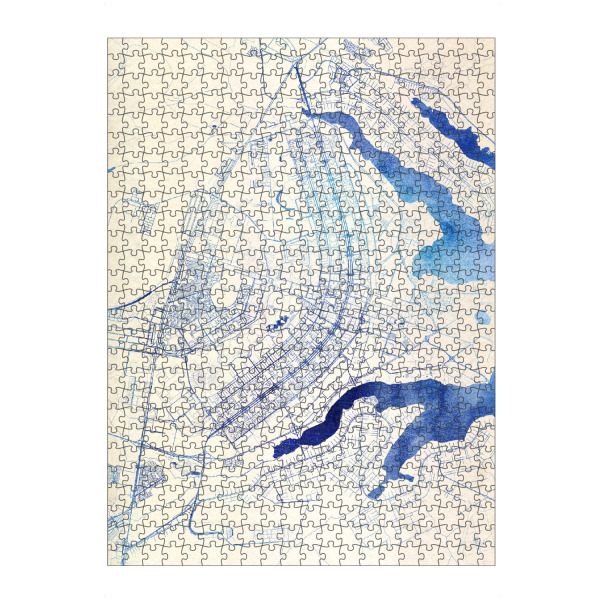 Puzzle Ravensburger "Brasilia Brasilien Blue Infusion Map I" artboxONE - Städte,Reise,Kartografie - Städte,Stadtkarte,Wasserfarbe,Rosequartz