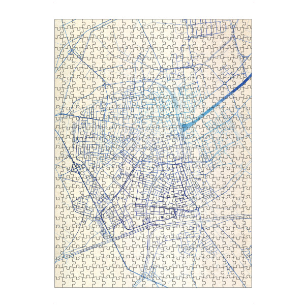 artboxONE Puzzle "Ravenna Italien Blue Infusion Map II" artboxONE - Städte,Reise,Kartografie - Städte,Stadtkarte,Wasserfarbe,Rosequartz