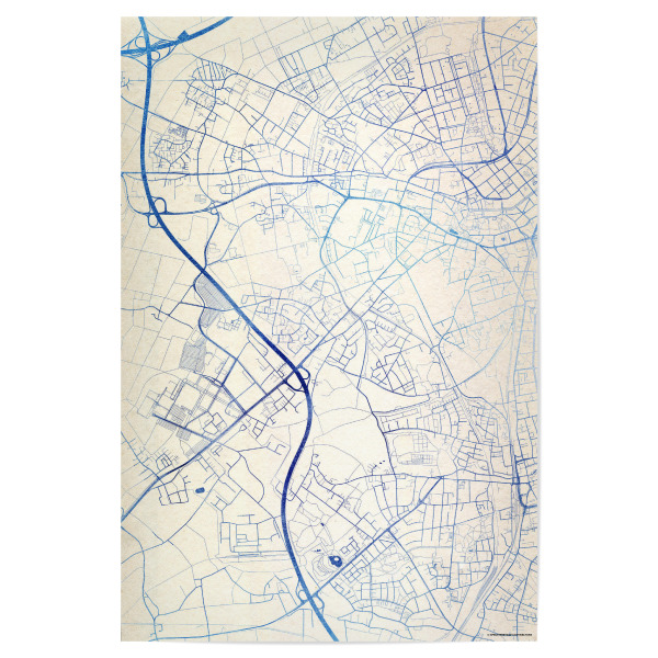Poster 30x20 cm "Mönchengladbach Deutschland Blue Infusion Map I" artboxONE - Städte,Reise,Kartografie - Städte,Stadtkarte,Wasserfarbe,Rosequartz