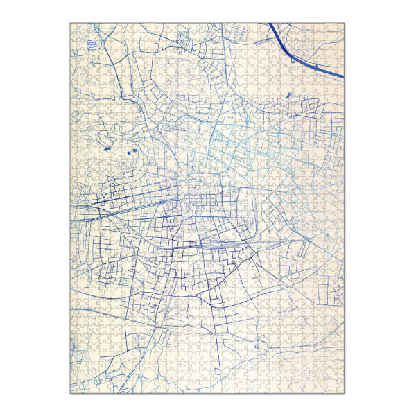 Puzzle Ravensburger "Klagenfurt-am-Wörthersee Österreich Blue Infusion Map II" artboxONE - Städte,Reise,Kartografie