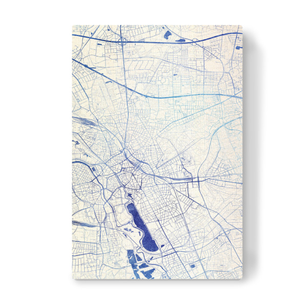 Leinwandbild "Hannover Deutschland Blue Infusion Map I" artboxONE - Städte,Reise,Kartografie - Städte,Stadtkarte,Wasserfarbe,Rosequartz