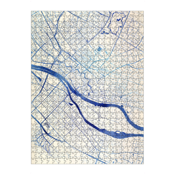 artboxONE Puzzle "Bremen Deutschland Blue Infusion Map I" artboxONE - Städte,Reise,Kartografie - Städte,Stadtkarte,Wasserfarbe,Rosequartz