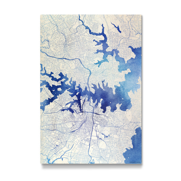Galerie-Print "Sydney Australien Blue Infusion Map II" 30x20 cm artboxONE