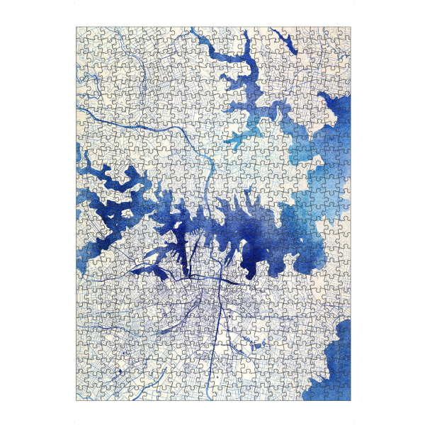 Puzzle Ravensburger "Sydney Australien Blue Infusion Map II" artboxONE - Städte,Reise,Kartografie - Städte,Stadtkarte,Wasserfarbe,Rosequartz