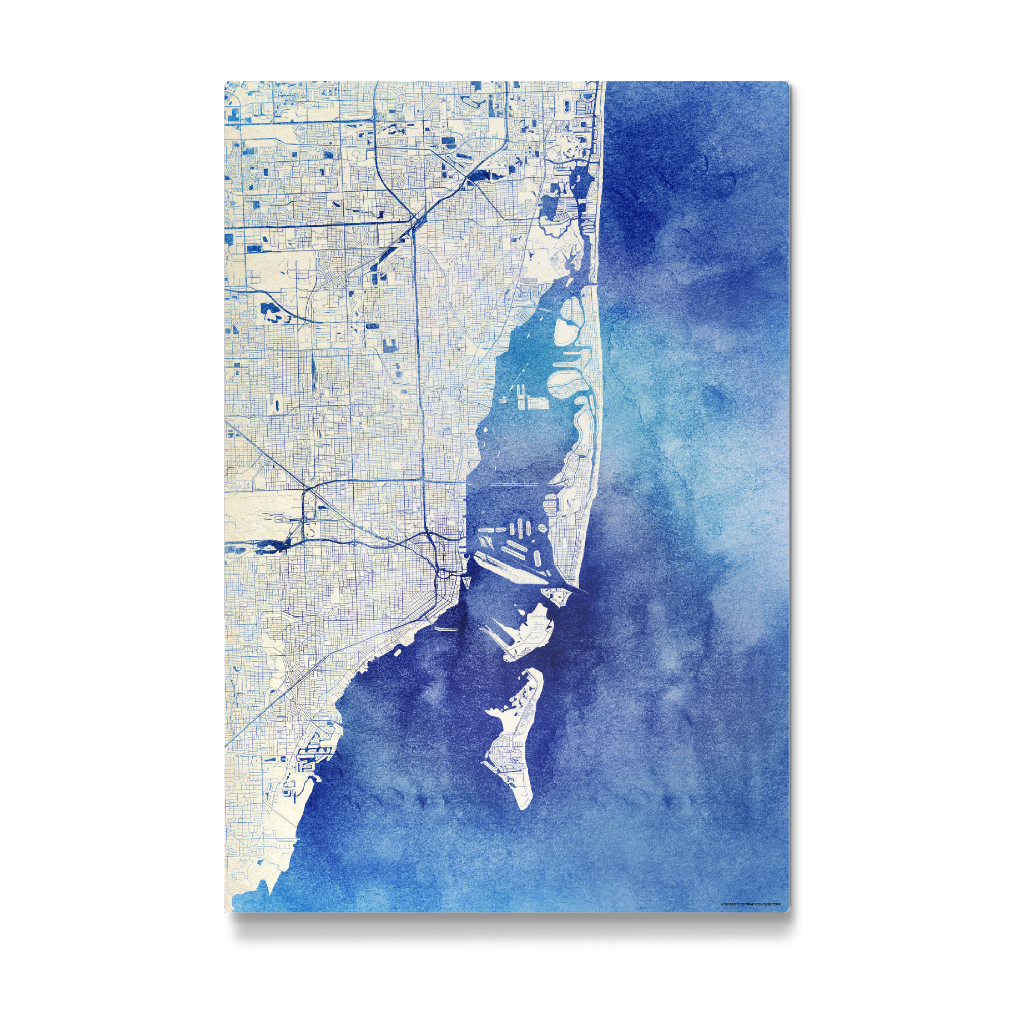 Galerie-Print "Miami USA Blue Infusion Map I" 75x50 cm artboxONE
