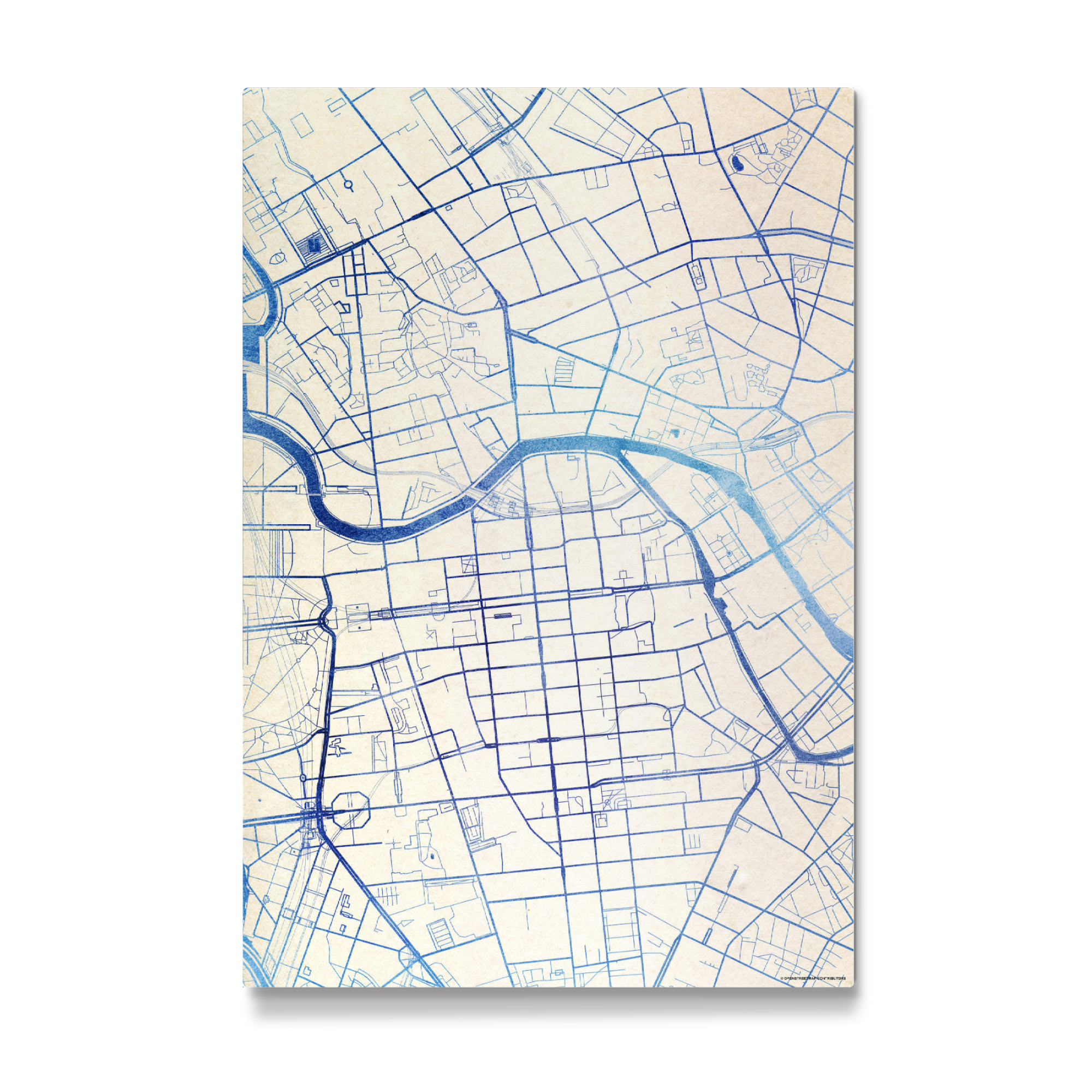 Galerie-Print "Berlin Deutschland Blue Infusion Map II" 75x50 cm artboxONE