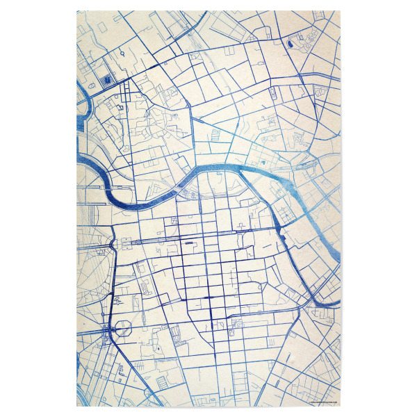 Poster 30x20 cm "Berlin Deutschland Blue Infusion Map II" artboxONE - Städte,Reise,Kartografie - Städte,Stadtkarte,Wasserfarbe,Rosequartz