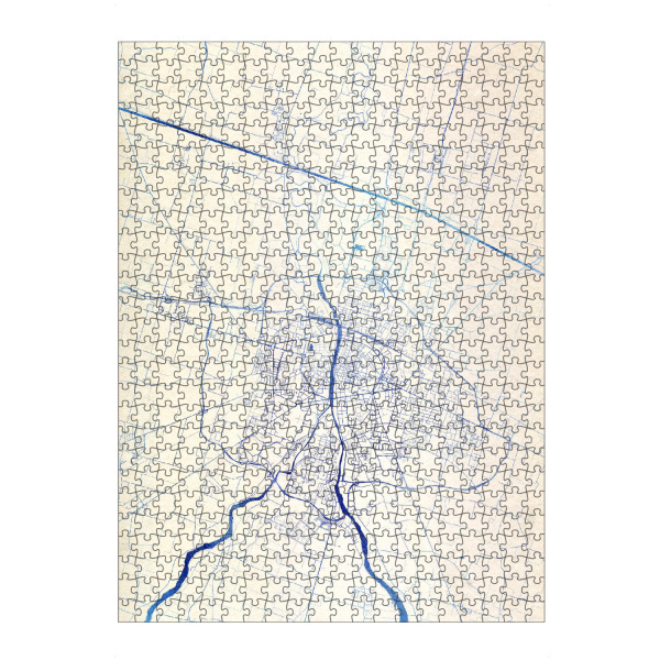 artboxONE Puzzle "Parma Italien Blue Infusion Map I" artboxONE - Städte,Reise,Kartografie - Städte,Stadtkarte,Wasserfarbe,Rosequartz