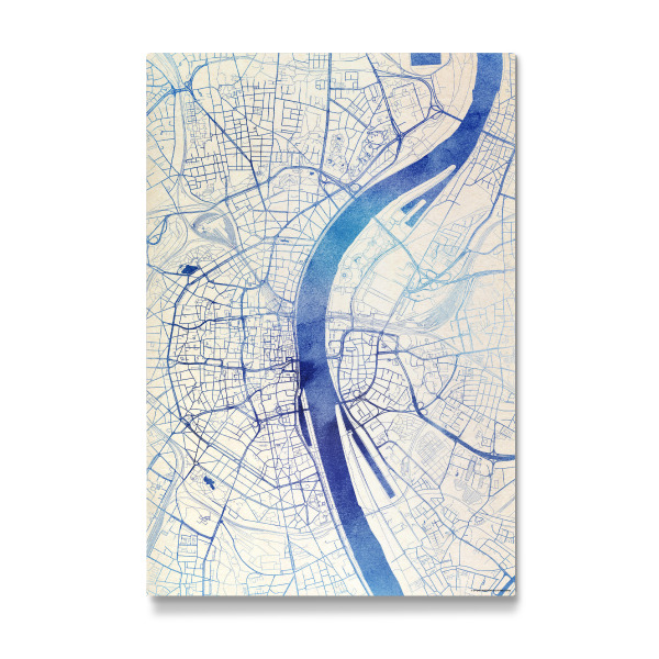 Galerie-Print "Köln Deutschland Blue Infusion Map II" 30x20 cm artboxONE