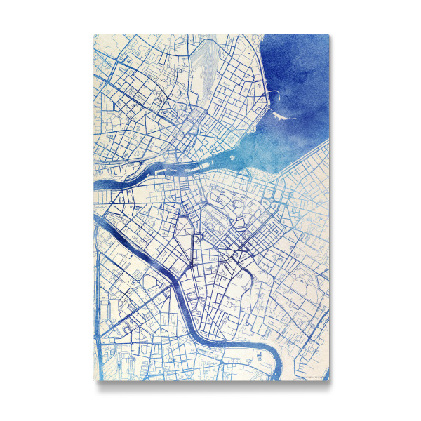 Galerie-Print "Genf Schweiz Blue Infusion Map I" 30x20 cm artboxONE