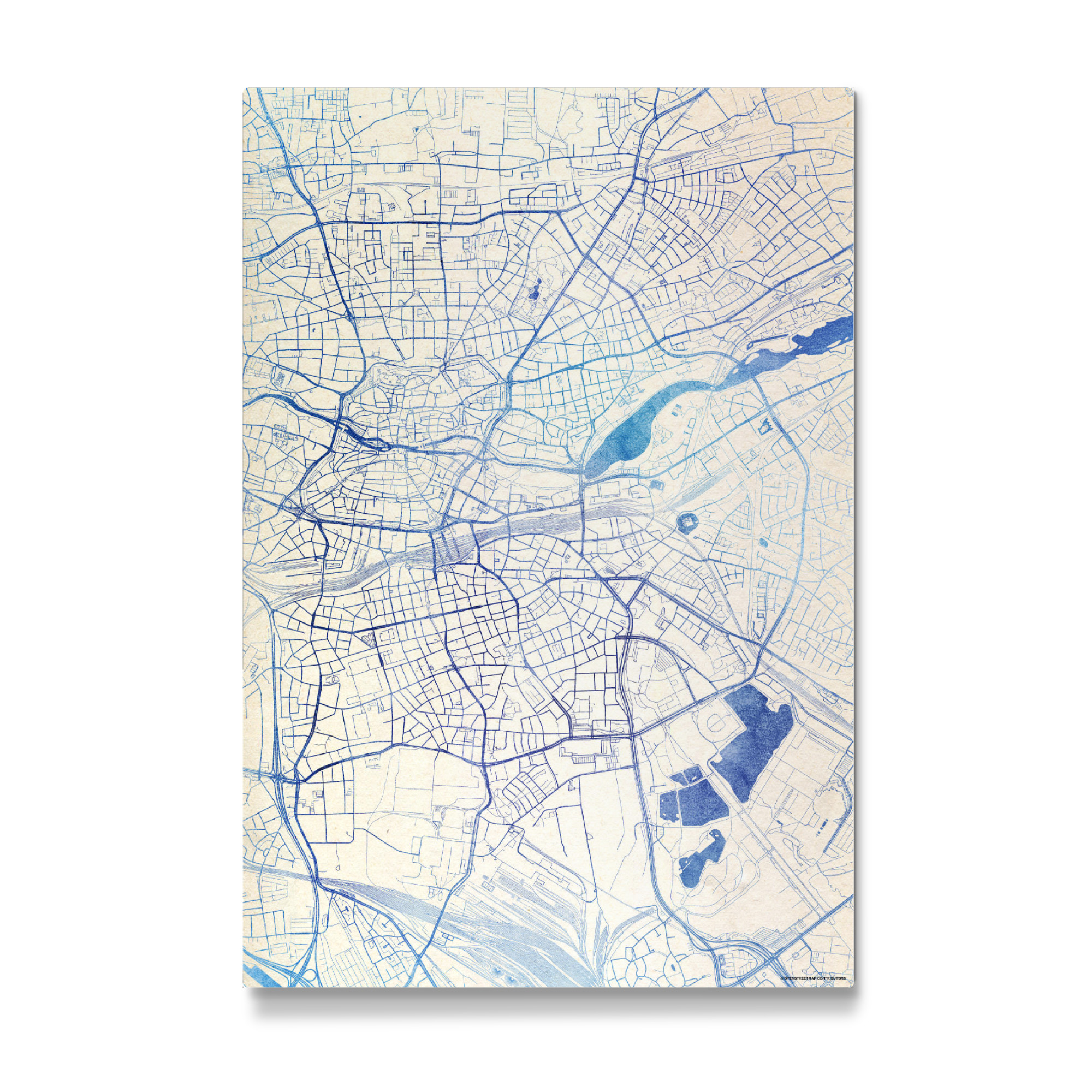 Galerie-Print "Nürnberg Deutschland Blue Infusion Map I" 75x50 cm artboxONE