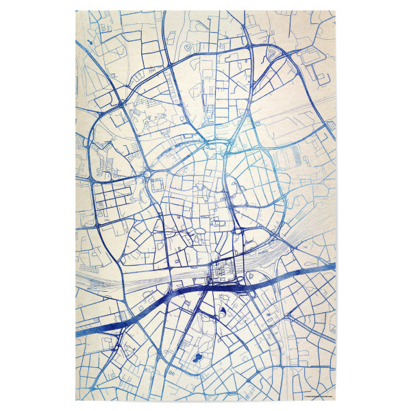 Poster "Essen Deutschland Blue Infusion Map I" artboxONE - Städte,Reise,Kartografie - Städte,Stadtkarte,Wasserfarbe,Rosequartz
