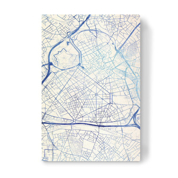 Leinwandbild "Lille Frankreich Blue Infusion Map II" artboxONE - Städte,Reise,Kartografie - Städte,Stadtkarte,Wasserfarbe,Rosequartz