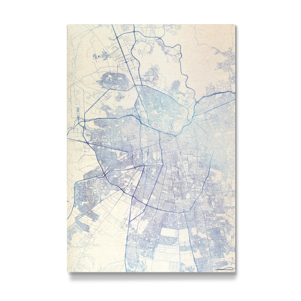 Galerie-Print "Santiago-de-Chile Chile Blue Infusion Map I" 30x20 cm artboxONE